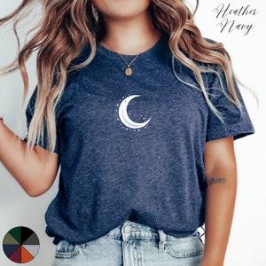 T-shirt wassende maan en sterren, T-shirt mystic Moon, shirt Celestial, boho-shirt, shirt boho maan, schattige maan T-shirt, maankleding
