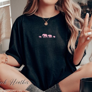 Pink Elephants Shirt, Minimalist Animal Lover T-Shirt, African Wildlife Shirt, Safari Shirt, Cute Elephant Lover T Shirt, Elephant Gifts