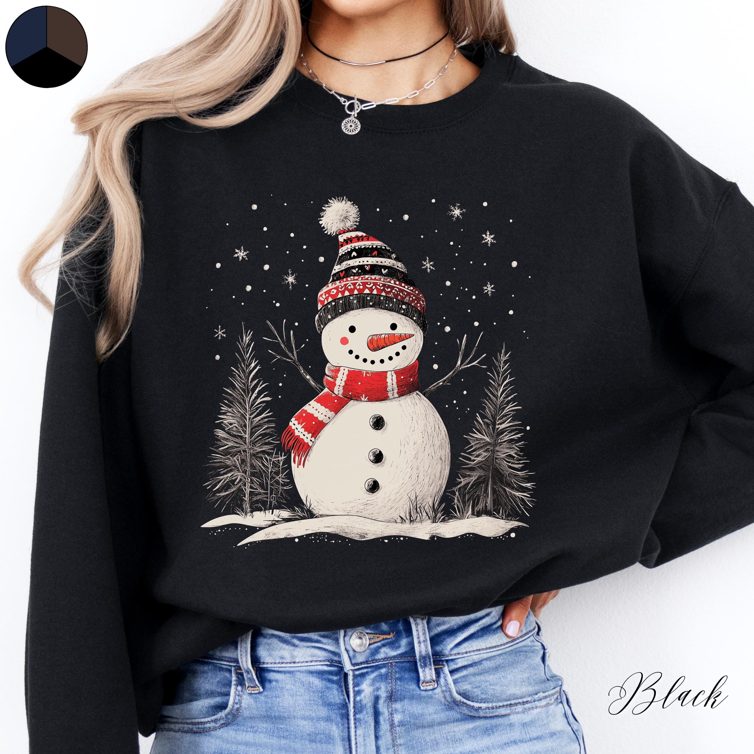 Vintage Schneemann Sweatshirt, Weihnachtspullover
