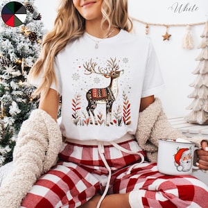 Reindeer Christmas Tshirt, Reindeer Shirt, Winter Shirt, Xmas Shirt, Deer Tshirt, Christmas Animal Tshirt, Reindeer T Shirt, Christmas Shirt