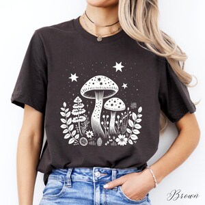 Celestial Mushroom Tshirt, Cottagecore Woodland Shirt, Forest Shirt, Nature Shirt, Botanical Shirt, Boho Shirt, Plants Shirt, Mushroom Gifts image 10
