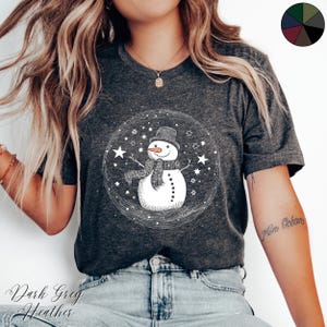 Snowman Shirt, Christmas Shirt, Cute Snowman Tshirt, Winter Shirt, Cottagecore Christmas Tshirt, Xmas Shirt, Christmas Gifts, Gifts for Her