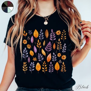 Autumn Leaves Shirt, Fallen Leaf Shirt, Nature Shirt, Fall Shirt, Autumn Shirt, Cottagecore Forest Shirt, Plants Shirt, Boho Clothes