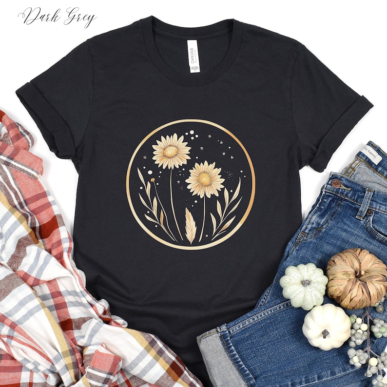 Mystical Flowers Shirt, Goblincore Floral Tshirt, Bohemian Wildflower Shirt, Cute Plant Shirt, Nature T-Shirt, Boho Shirt, Hippie Clothes image 9