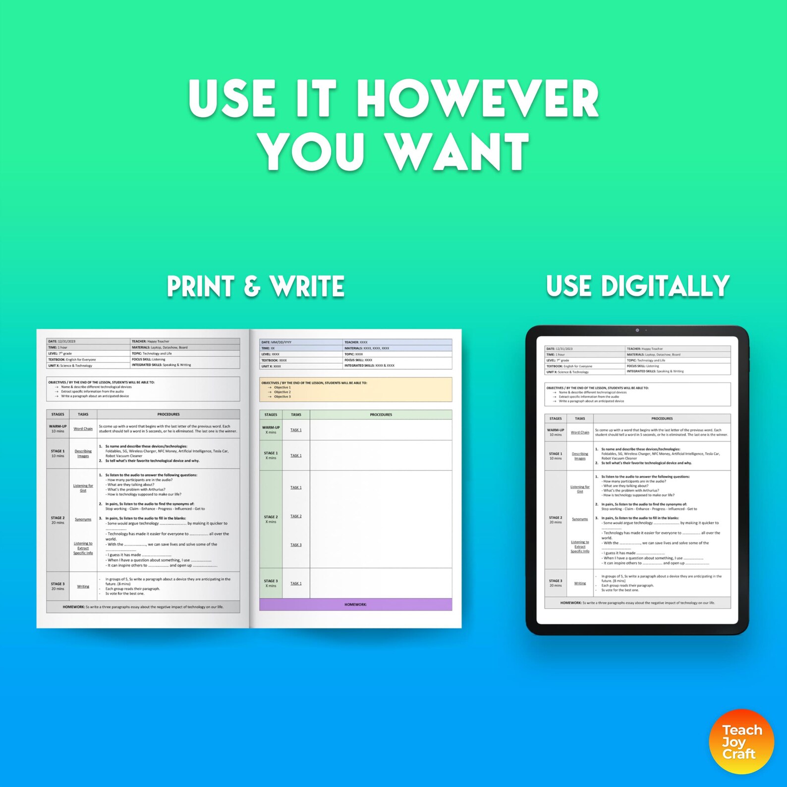 Editable Lesson Plan Template for 8 Models in MS Word and Google Docs ...