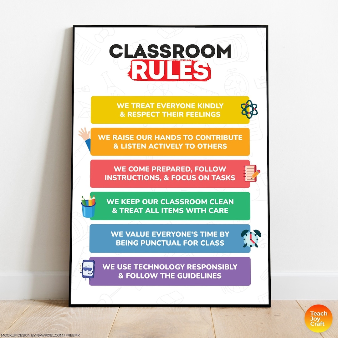 Classroom Rules Classroom Expectations Poster Classroom Decor Printable