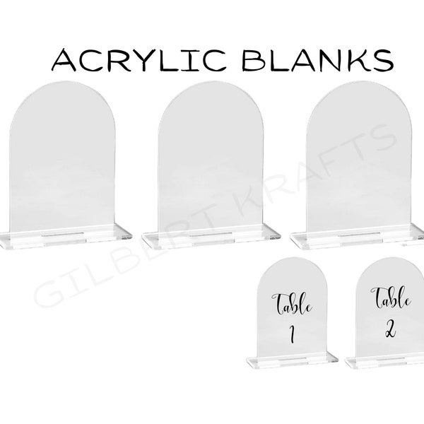 5x7 Arch Clear or white Acrylic Blanks | Wedding Signs | DIY Stands | Bar Signs | Wholesale