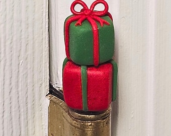 Present Hinge Head | Handmade Door Hinge Topper | Unique Christmas Gift