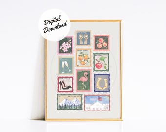 DIGITAL DOWNLOAD All Real Housewives Stamp Print | Real Housewives Gift | Bravo Merch | Gift for Bravo Fan | Reality TV Gift