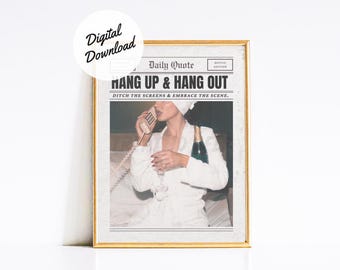DIGITALER DOWNLOAD Zeitungsdruck | Trendige Zeitungswand Kunst | Retro Nachrichten Druck | Magazin Überschrift Druck | Wohnung Kunst | Schlafsäle Dekor