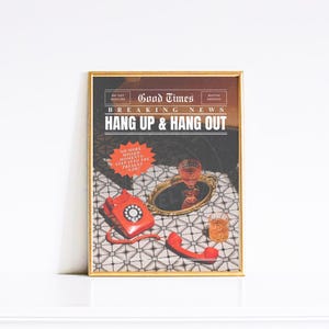 Cute Newspaper Print | Vintage & Retro Magazine Cover Poster | Girly Room Decor | Positive Wall Prints | Old Money Aesthetic
