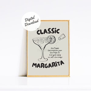 DIGITAL DOWNLOAD Margarita Poster | Bar Cart Wall Art | Margarita Print | Bar Wall Decor | Trendy & Cute Bar Art | Bar Cart Accessories
