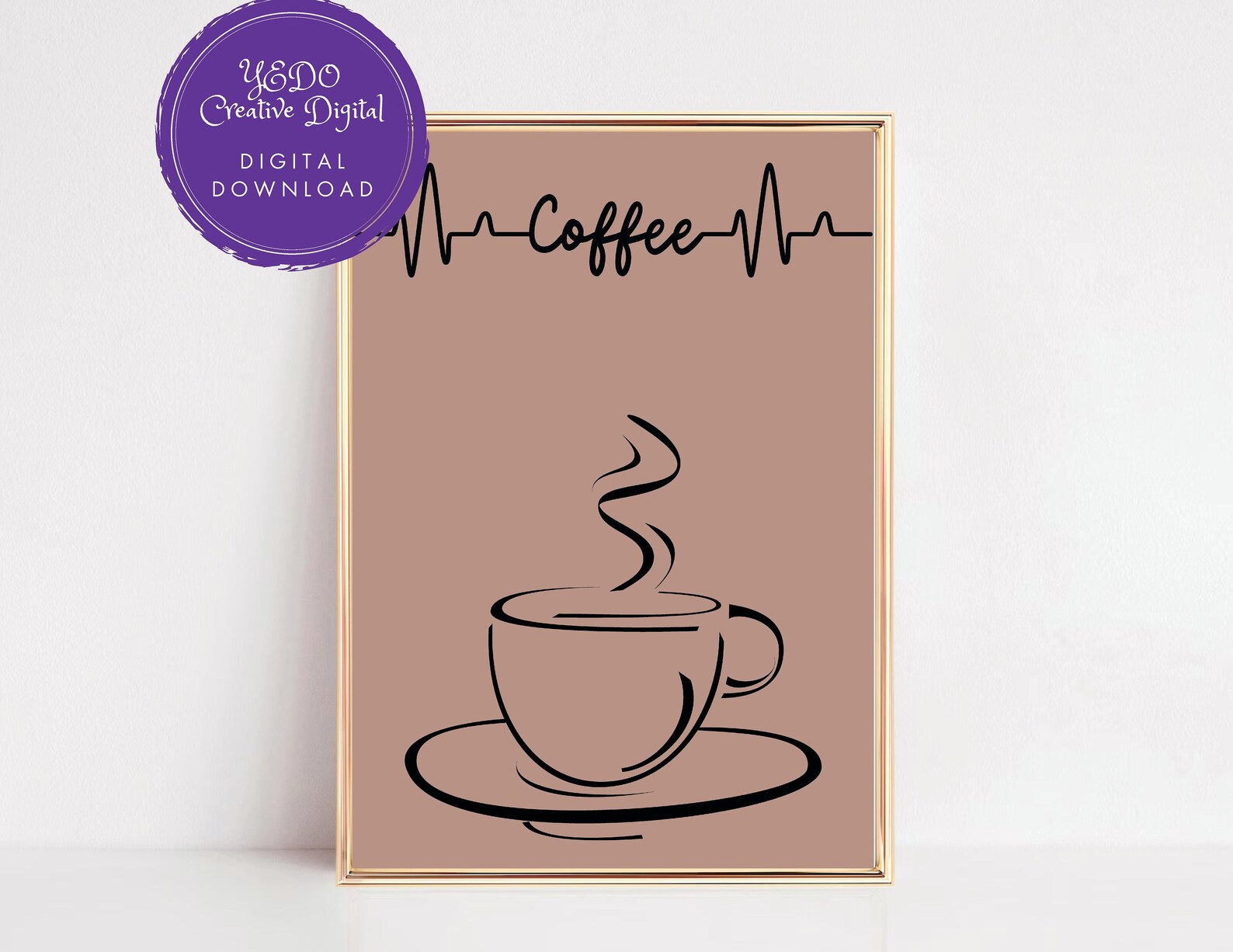 Brewed Delights Coffee Inspired Wall Art Digital Coffee Wall Etsy