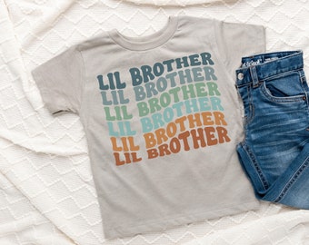 Lil Brother Toddler Shirt - Retro Kids Pregnancy Announcement Shirt - Sibling Natural Infant, Toddler & Youth Tee