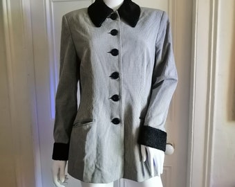 Vintage 80s fitted houndstooth jacket