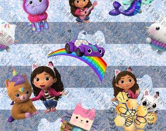 Gabby and Friends Seamless File- Striped Blue