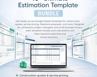 40+ Ultimate Estimation Template Bundle | Project Cost Estimator Spreadsheets | Construction, Business & Service Quote Templates