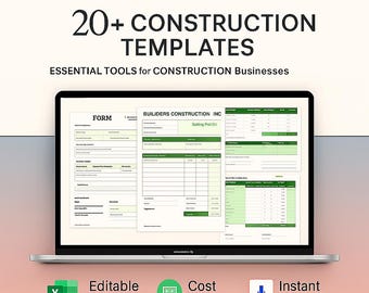 Construction Excel Template Bundle | Project Management (Digital Download)