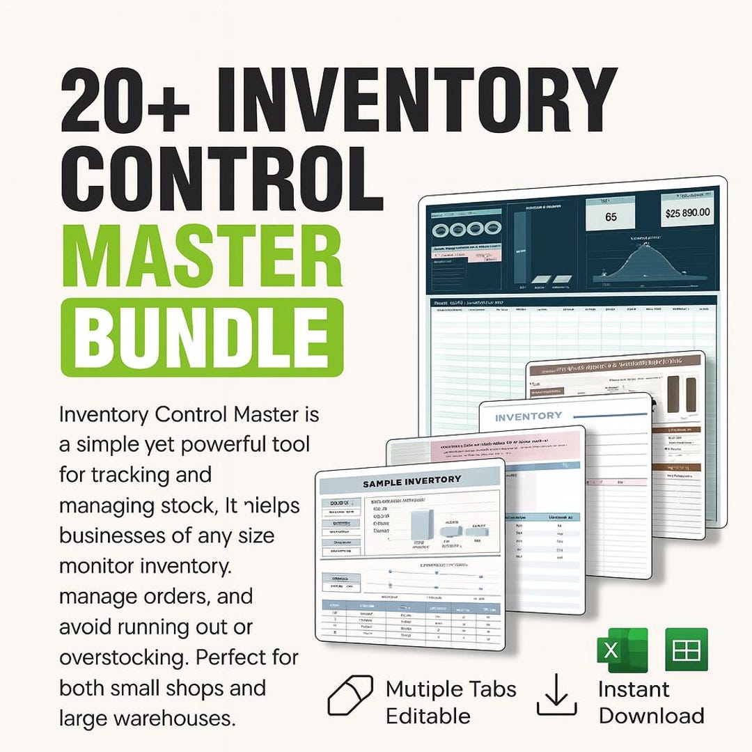 Inventory Control Master Bundle | Stock Management Excel System ...