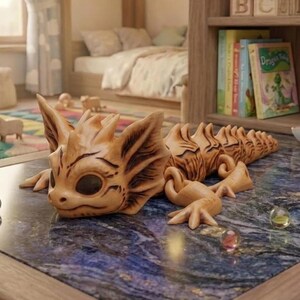 Flexi Articulated Baby Dragon STL - 3D Printable Digital File - Posable Fidget Toy - Kawaii Fantasy Creature Decor