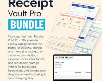Receipt Vault Pro | Digital Expense Tracker, Business Finance (PDF Set)
