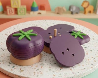 Tomato Puzzle Toy STL - 3D Printable Montessori Stacking Game - Toddler Educational Learning Model - Commercial Use 3D Print Files