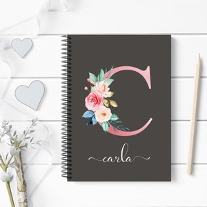 Personalized initial notebook for events: birthdays, baptisms, baby showers, weddings, communions