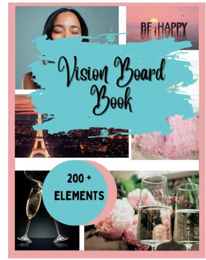 Vision Board Book Art Clips Vision Board Digital Download Vision Board Book  for Women Vision Board Art Book for Teen Girls Vision Board Art 