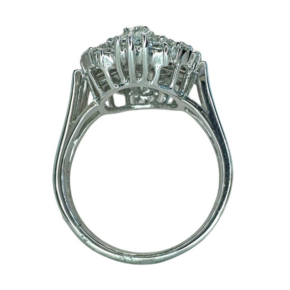 18k Baguette and Marquise Cut Diamond Ring - image 8