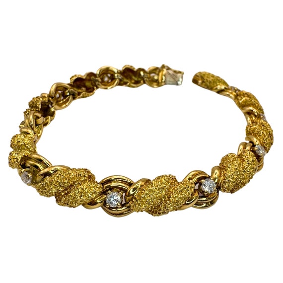 18k Yellow Gold 1960's Tiffany & Co Diamond Bracel