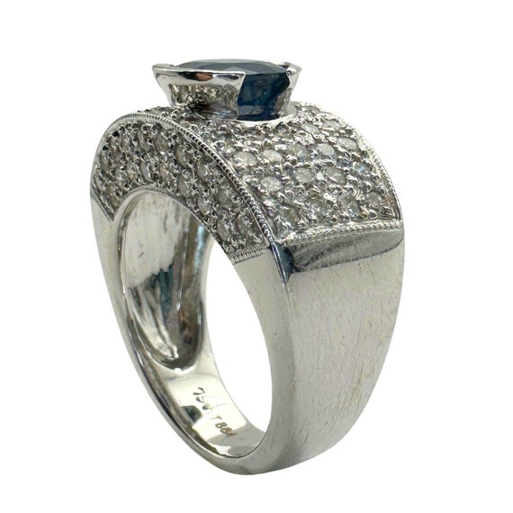 18k Diamond and Sapphire Ring - image 4