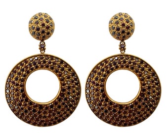 18k Brown Diamond Earrings