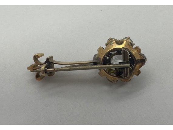 14k Victorian Old Minor Paste Pin - image 3