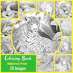 Wild Animals Coloring Pages: Jungle Animals Printables (Digital Download)