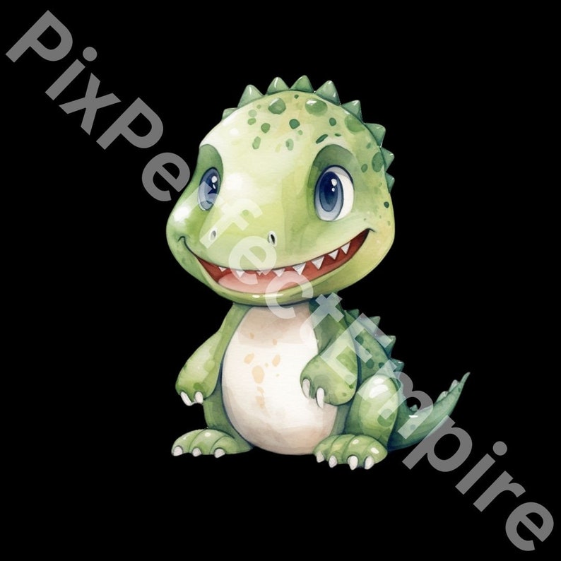 20 Watercolor Dinosaurs Clipart, Neutral Baby Boy Clip Art, Dino ...