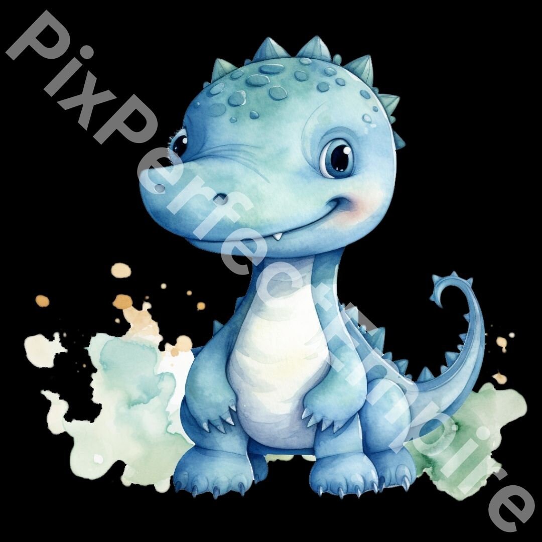 20 Watercolor Dinosaurs Clipart, Neutral Baby Boy Clip Art, Dino ...