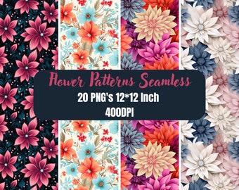 Floral Seamless Pattern: Spring Flowers Digital Paper (digital Download ...