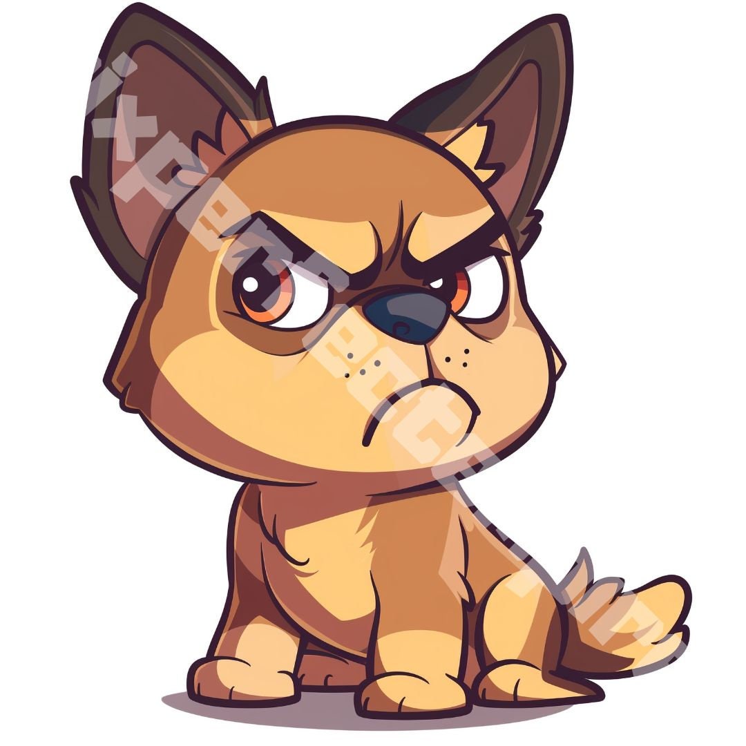 Grumpy Dog Clipart, High Quality Transparent Pngs, Instant Download ...