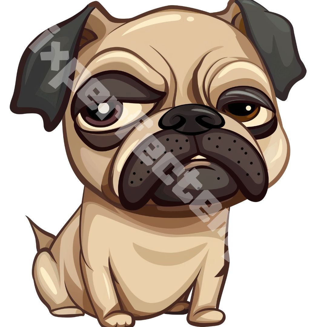 Grumpy Dog Clipart, High Quality Transparent Pngs, Instant Download ...