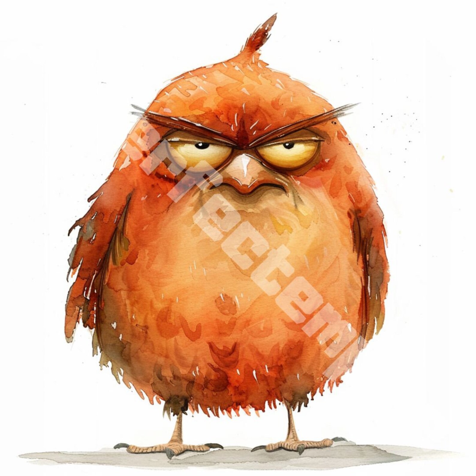 Grumpy Bird Watercolor Clipart, 26 PNG Images (digital Download) - Etsy