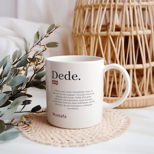 Personalisierte Tasse, "Dede" Bardağı, Lügat Bardağı, İsimli Bardak, Osmanische Tasse, Lugat365, Opatasse, Türkische Tasse, Geschenk Opa