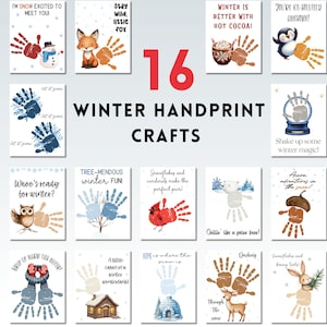 Winter Handprint Craft, Winter Handprint Bundle, Printable Daycare Craft, Winter Handprint Art for Kids, Winter Kids Activity, Winter Craft