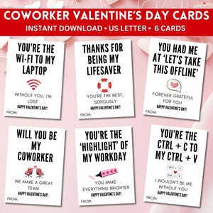 Coworker Valentine’s Day Card, Printable Valentines for Work, Office Valentine Cards, Funny Work Valentine, Adult Valentine Card