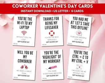Coworker Valentine’s Day Card, Printable Valentines for Work, Office Valentine Cards, Funny Work Valentine, Adult Valentine Card