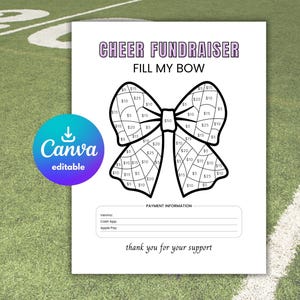 Fill My Bow Cheer Fundraiser Printable, Cheer Fundraiser Template, Editable Cheer Bow Fundraiser Canvas Template, Sponsor My Cheer