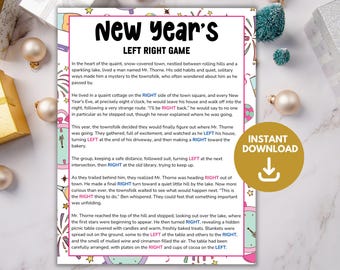 New Year's Left Right Game | Printable New Year's Eve Left Right Story ...