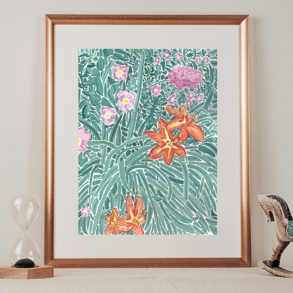 Mother's Day Gift - Tiger Lily Original Watercolor Painting (8x10)