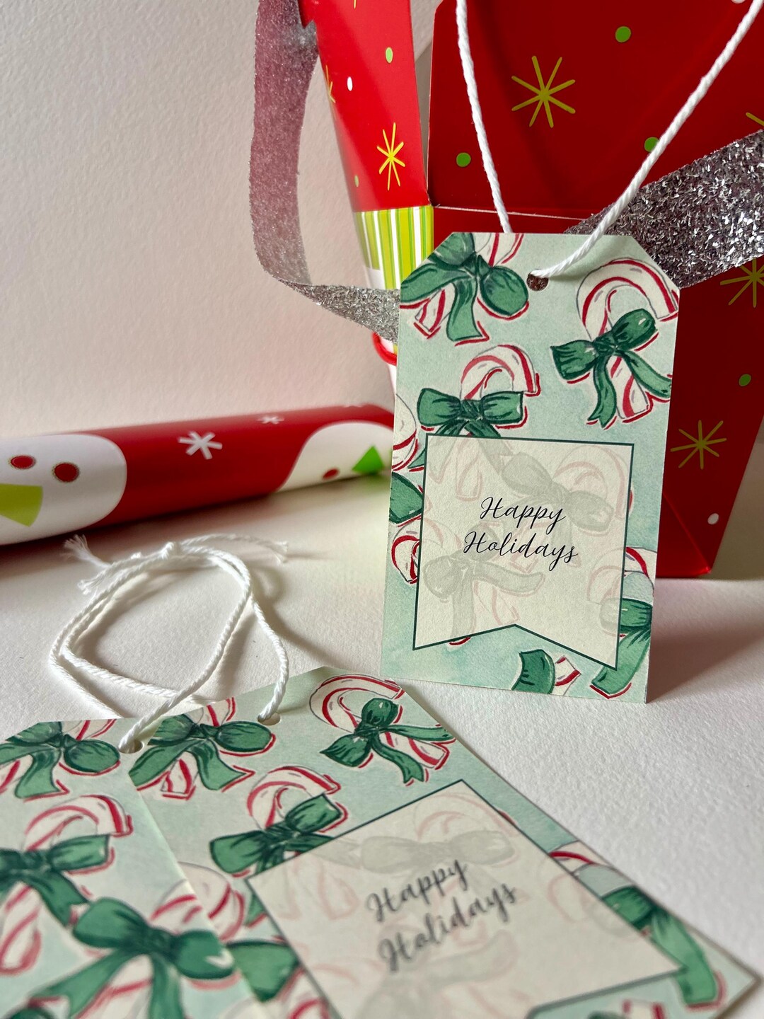 Custom Candy Cane Tie-on Gift Tags Set of 15 - Etsy