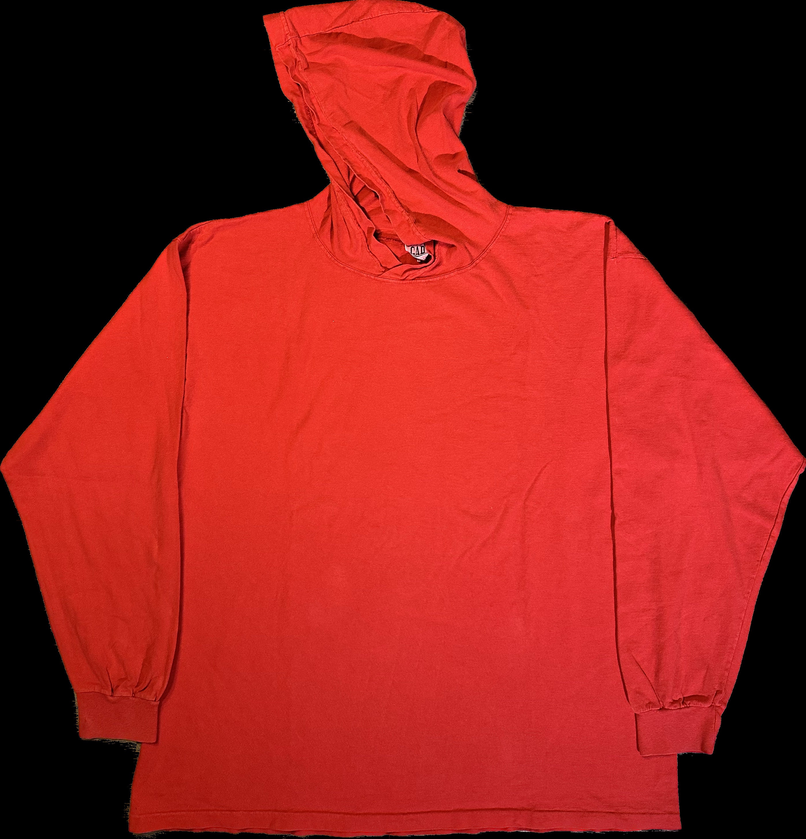 Vintage 1980s Single Stitch Gap Red T-shirt Hoodie USA Made