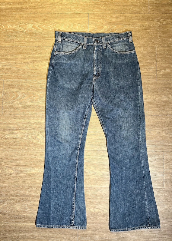 Vintage 1970s Orange Tab Levis 646 Talon 42 Bell Bottom Denim  